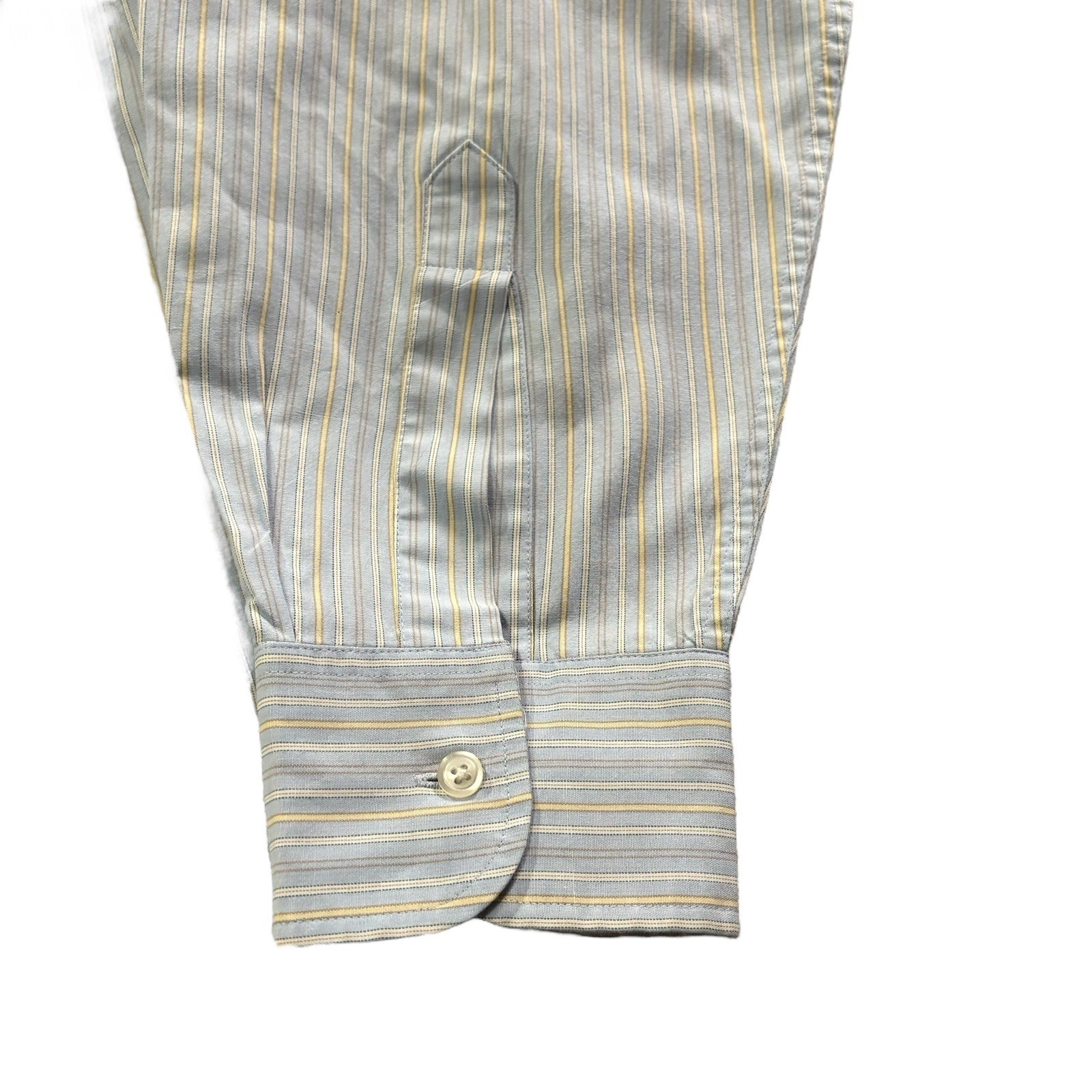 Camicia Yves Saint Laurent uomo 17 5 34 35 XL blu righe colletto a fascia tasca YSL