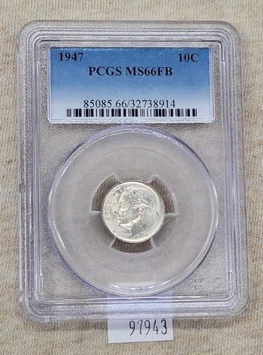 WPCoins ~ 1947 PCGS MS66 Roosevelt Dime Full Bands
