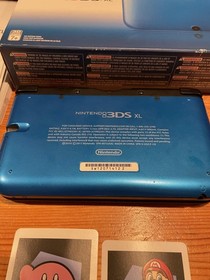 Original Nintendo 3DS XL Metallic Blue Handheld Console Working W/ Case, Charger