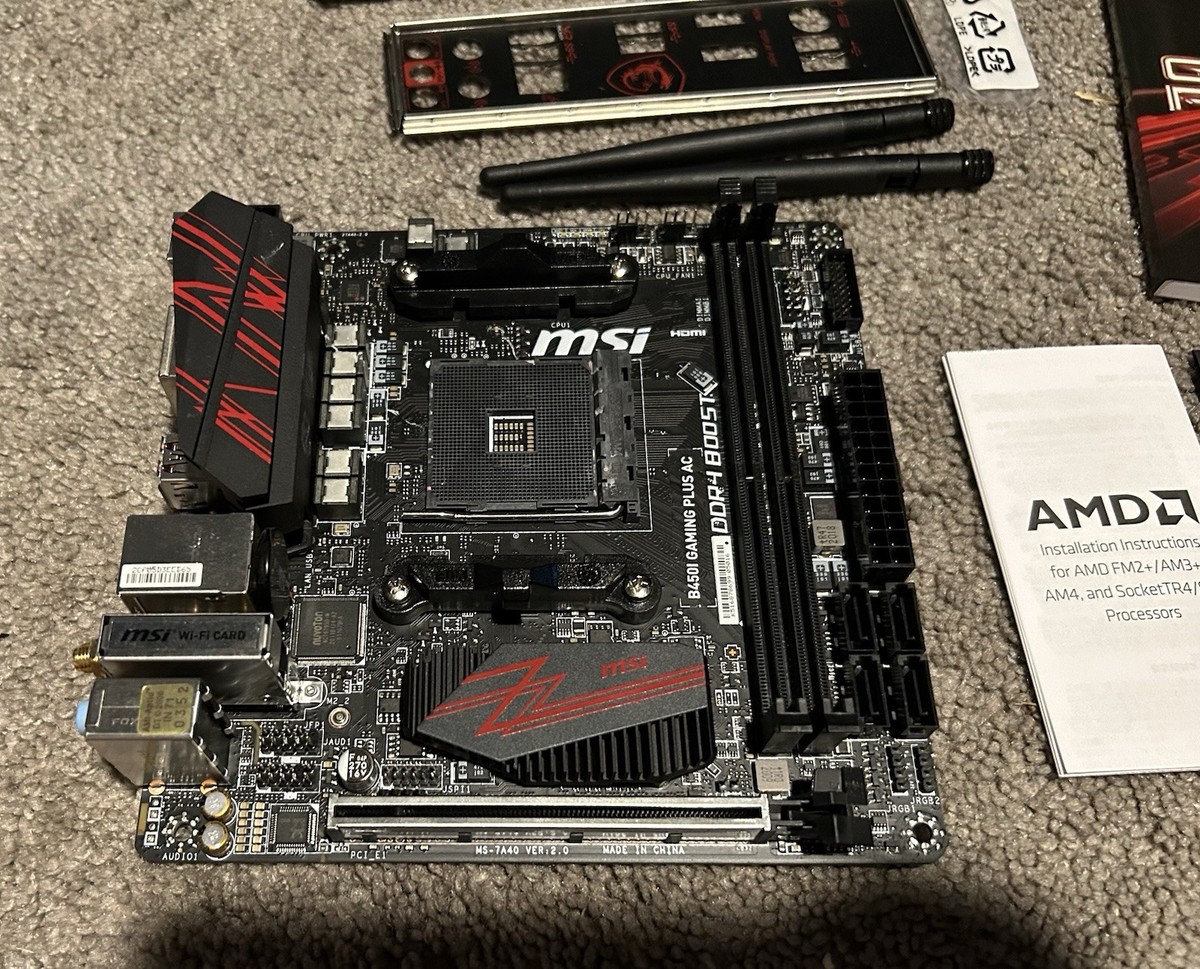 MSI B450i Gaming Plus AC AMD B450 Socket Am4 Mini ITX for