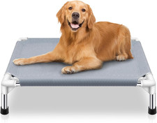 Elevated Cooling Dog Bed, Raised Outdoor Dog Bed for Medium Dogs, Portable Pet C