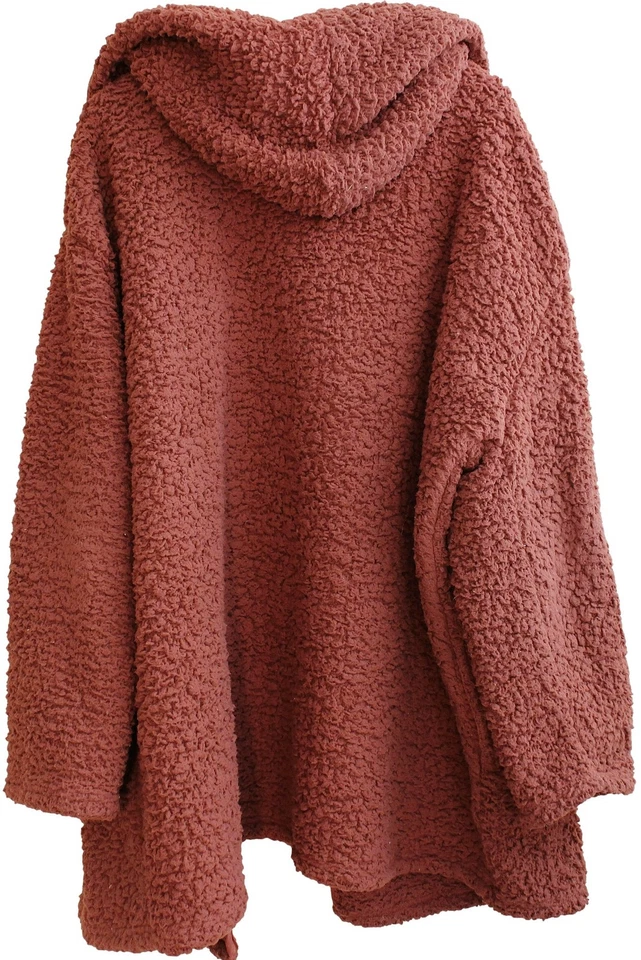 C&C CALIFORNIA Faux Sherpa Hooded Jacket OVERSIZE XL 1X Rust - Image 3 of 3