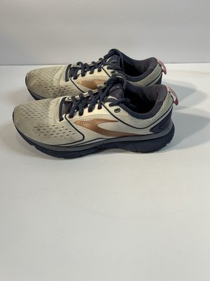 Brooks Transmit 3 Womens Running Shoes Size 8.5 B Cream Navy Athletic Sneakers