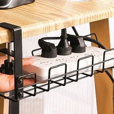 Under Desk Cable Management Tray Hide Wire Organizer Tidy Cord Line Basket Rack