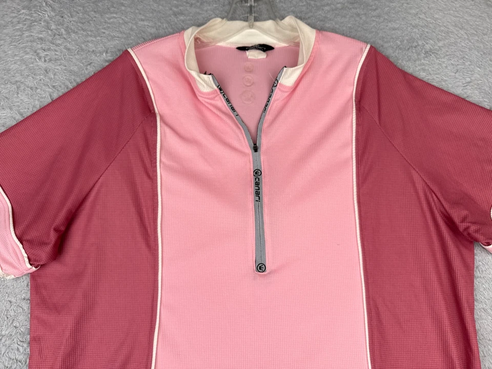 Camiseta deportiva de ciclismo Canari para mujer 3XL XXXL rosa 1/4 cremallera manga corta bolsillos traseros Foto 4 de 4