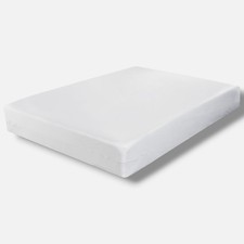 Fresh Ideas White Fitted Waterproof Vinyl Fitted Mattress Protector, Queen Size'