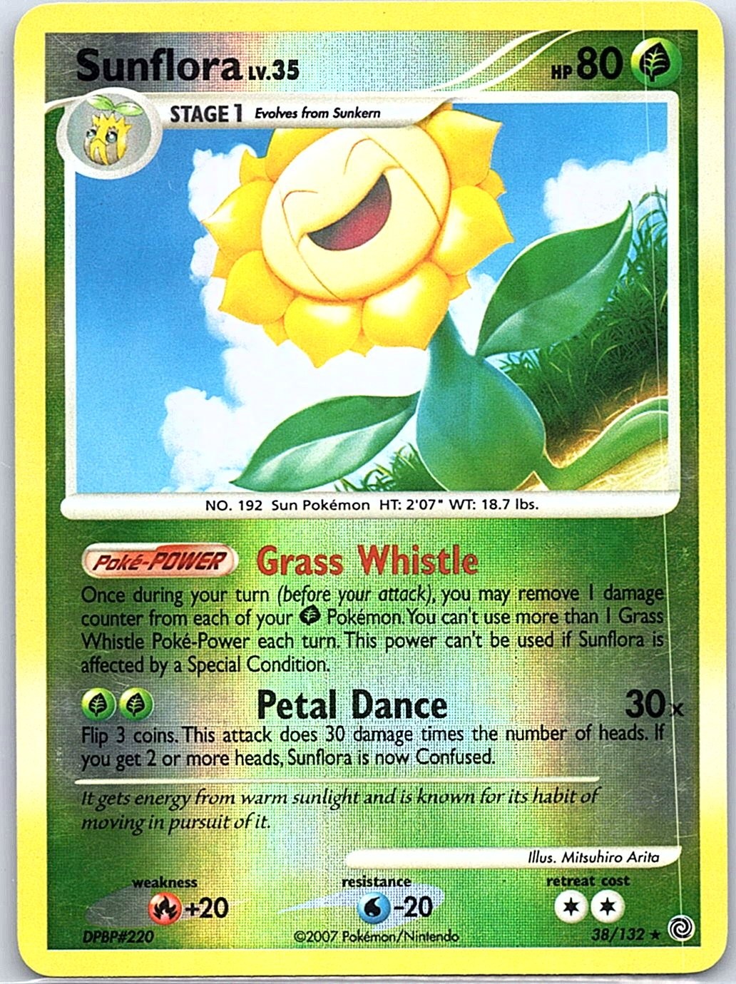 Sunflora 38/132 Reverse Holo Secret Wonders - Pokemon Card - NM