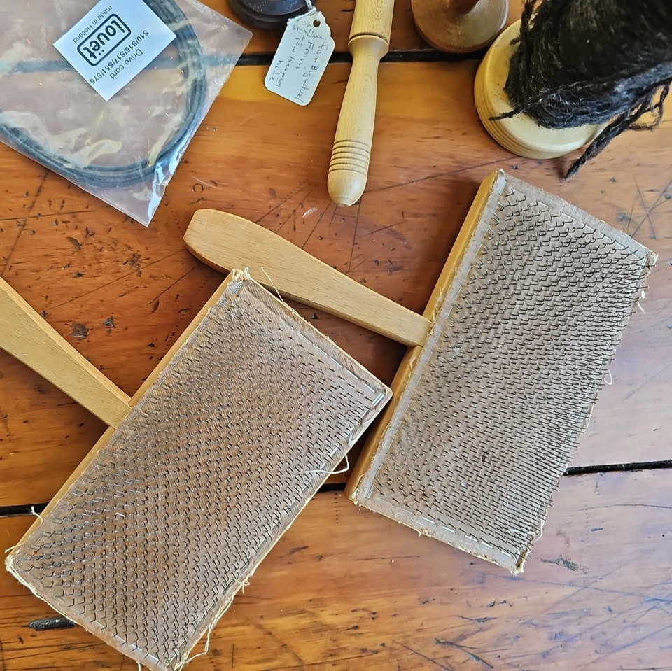 Lote de bobinas cardadoras de mano Louet varias herramientas giratorias Foto 2 de 4