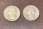Lot Of (2) 90% Silver Washington Quarters - Mixed Dates