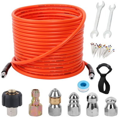 #ad 70FT Pressure Washer Sewer Jetter Kit 5800 PSI Water Jet Drain Cleaner Hose ... $109.27