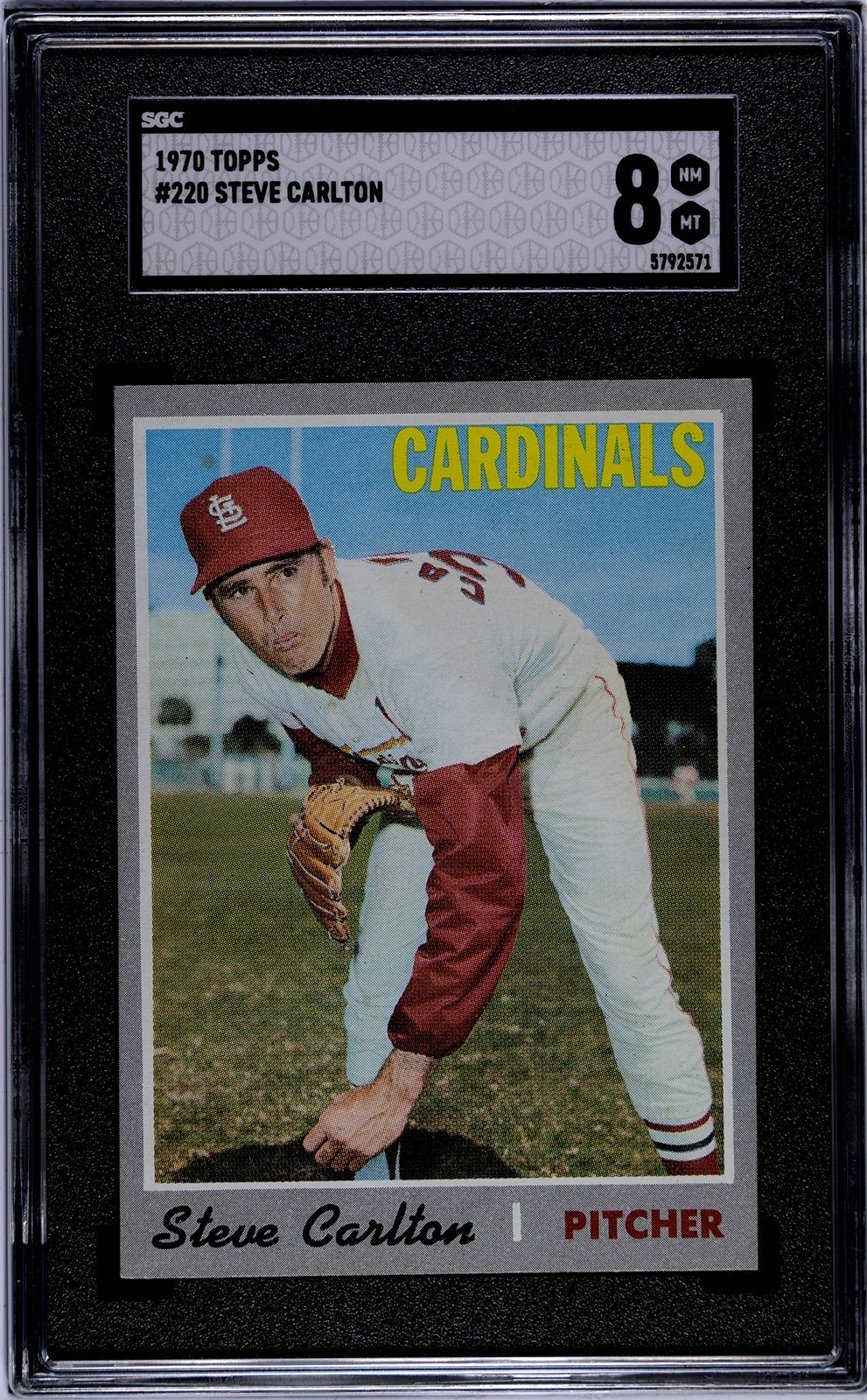 1970 Topps #220 Steve Carlton SGC 8 300 Game Winner, 4 Cy Youngs
