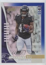 2019 Panini Absolute Rookie Blue Spectrum 8/50 Justice Hill #125 0c3