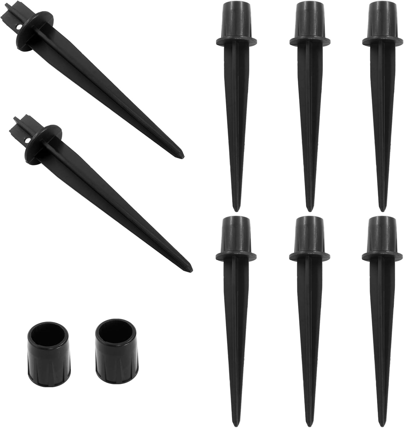 Biaungdo 8 Pack Metal Stakes, 5.3 Inch Solar Light Replacement Stakes, Black Out