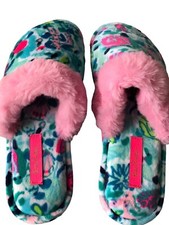 LILLY PULITZER Plush Clara Slippers Slide DIVE BAR Women's S sz 5-6 010491