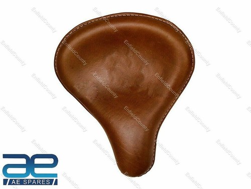 For Royal Enfield Classic 500 350 Brown Tan Front Leather Seats & Bags Pair - Bild 8 von 15