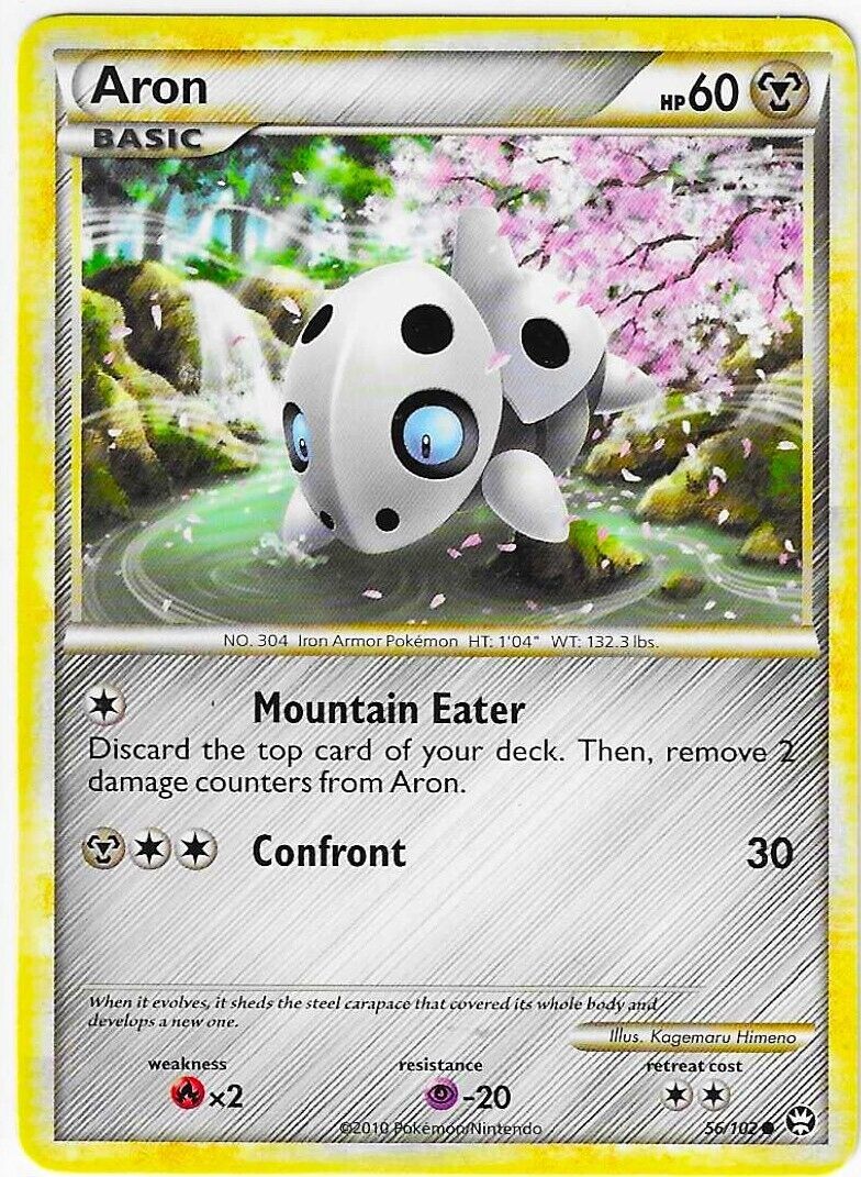 ARON 56/102 HGSS TRIUMPHANT Pokemon Card NM