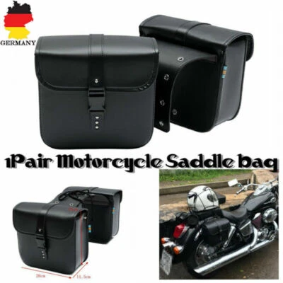 Universal Leder Motorrad Satteltaschen Seitentasche Gepäcktaschen Luggage Bag ZC - Bild 1 von 4