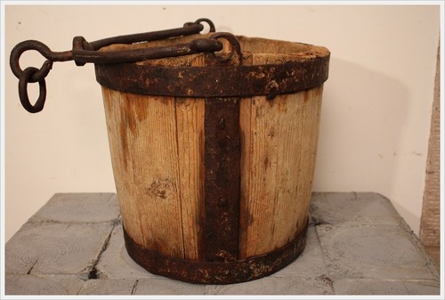 Antiker Schöpfeimer Barock 18./19 Jhdt. Mekelborg höltern Emmer Isenbeslag - Picture 7 of 14