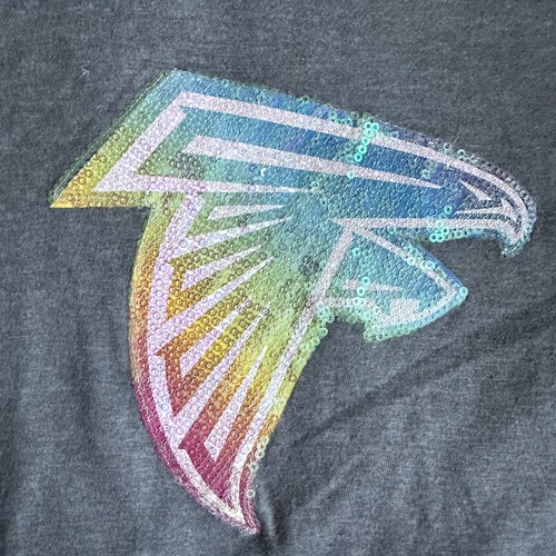 NWT HFL Atlanta Falcons Sequin Logo T-shirt Girls 14/16 - Picture 9 of 9