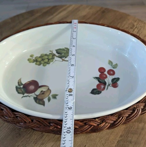 BIA Cordon Bleu Oval Baker Casserole Pan Catherine w/ Wicker Holder - Picture 4 of 6