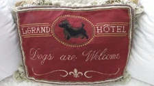 Aubusson LeGrand Hotel Black Scotty Dog Petit Point NWOT Needlepoint Pillow