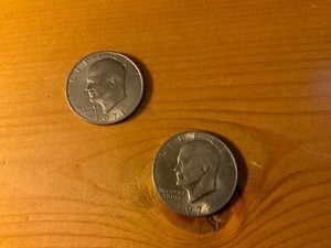 One 1971 Eisenhower Dollar and One 1972 Eisenhower Dollar