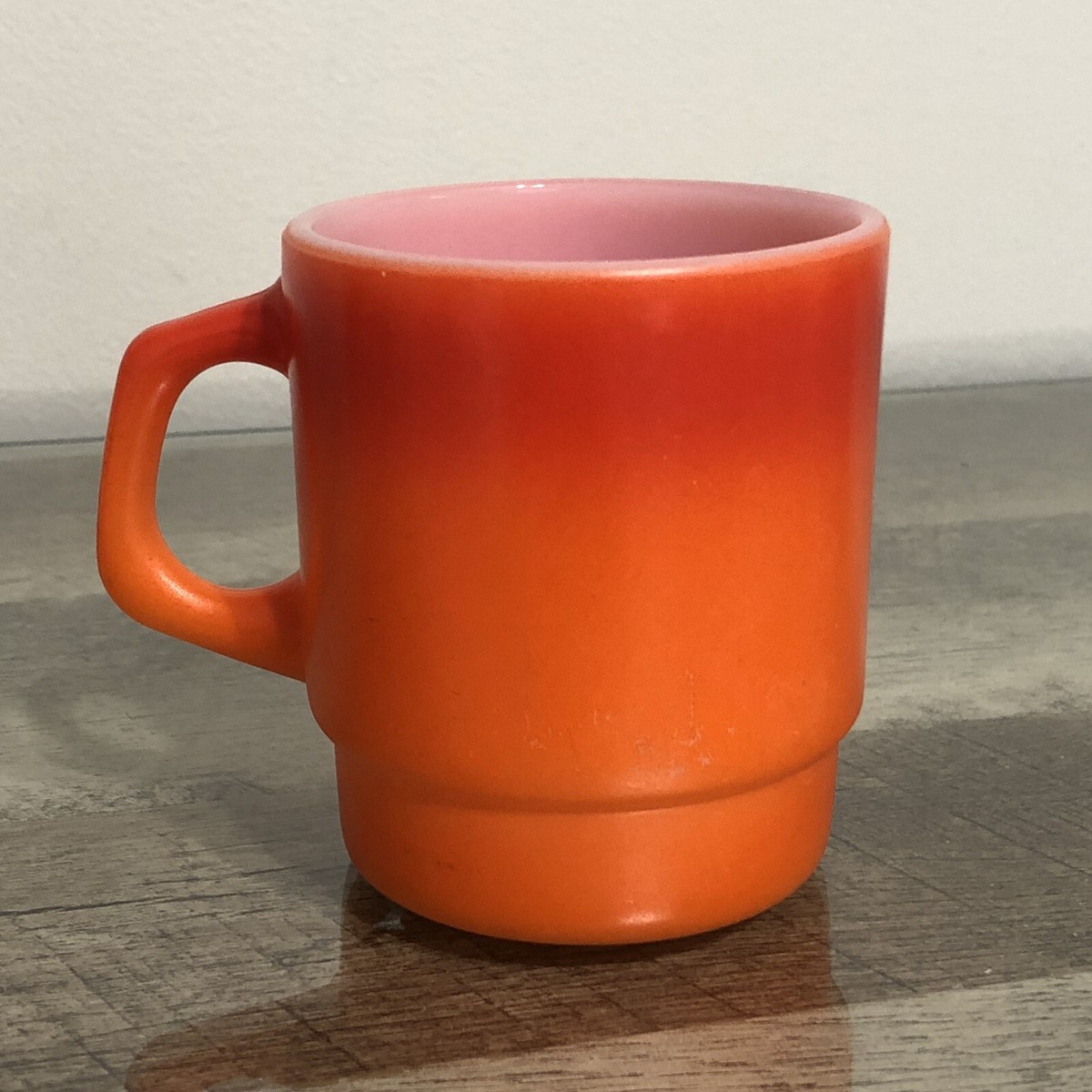 Vintage Anchor Hocking Fire King Ware Orange Coffee Mug Cup | eBay