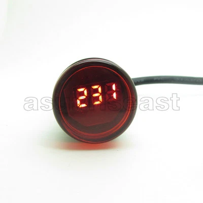Red LED Digital Display Voltage Meter Voltmeter Round 22mm Indicator AC70-500V