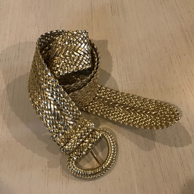 NEW Gold Ladies Braided Wide Belt..46 inches in length..Fashion, Casual