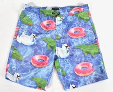 VALOR Boys Swim Trunks Shorts Size L Pool Donut Alligator Swan Floats