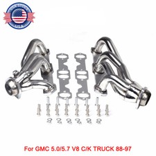 Turbo Exhaust Header Stainless For 88-97 Chevy Gmc 5.05.7l V8 Pickup Trucksuv