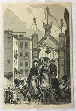 1878 magazine engraving ~  A FUNCION, Spain carnival scene