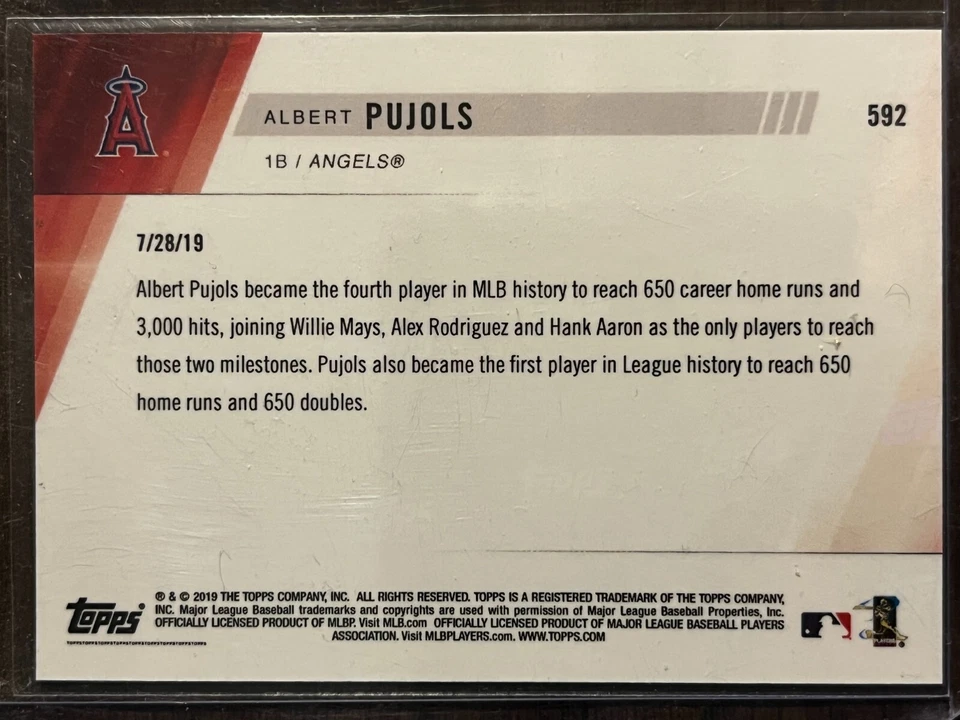 2019 Topps Now #592 Albert Pujols Los Angeles Angels - Image 2 of 2