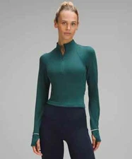 Lululemon It's Rulu Run Ribbed Cropped Half Zip, Choose Color - Retail $118