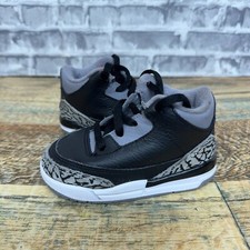 Nike Air Jordan 3 Retro TD Black Cement Grey 832033-010 Baby Size 5C Rare
