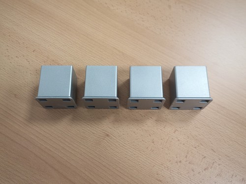 Möbelfuss 50mm Quadratisch 4 Stück 60.8270 Möbelbeine silber Kunststoff Fuss - Bild 6 von 7