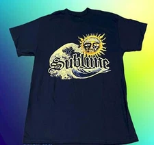 New Sublime Waves Sun Mens Retro Vintage T-Shirt S TO 4XL CG137 navy