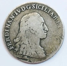 Naples Ferdinand IV Bourbon Plate 120 Grain 1786 Vintage Patina