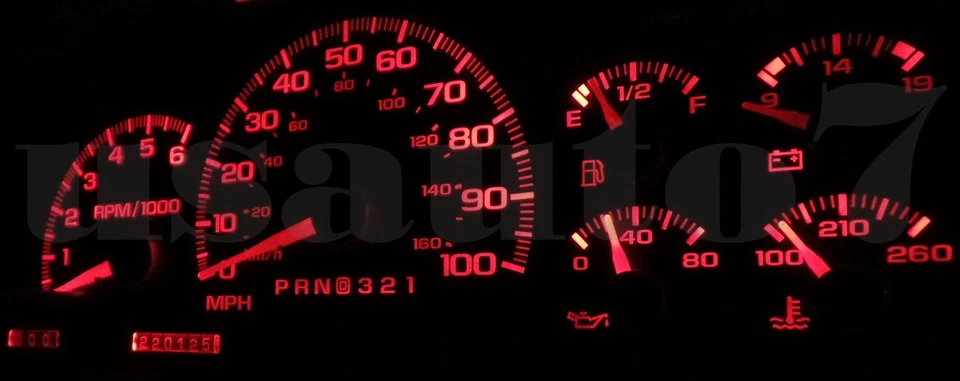 95-98 Chevy C1500 K1500 Truck Dash Instrument Cluster Gauges Red LEDs LIGHTS KIT Foto 4 de 4