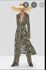NWT Alexis Arrati Printed Coat Wrap Maxi Dress Size XS $518 Runs large #1B451