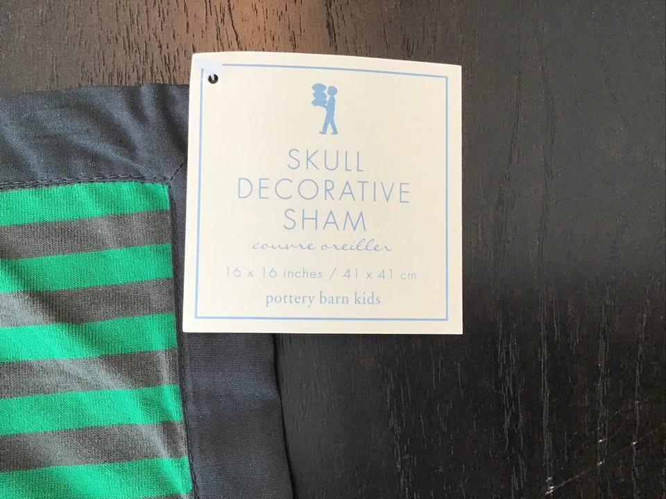 Pottery barn kids череп и скрещенные кости наволочка, 16 X 16, пиратский, - Изображение 4 из 4