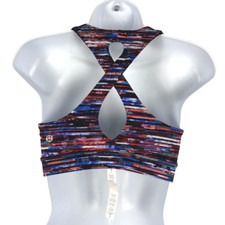Lululemon Time To Sweat Bra 6 Hinshu Alpine White Multi Back Keyholes L-2006