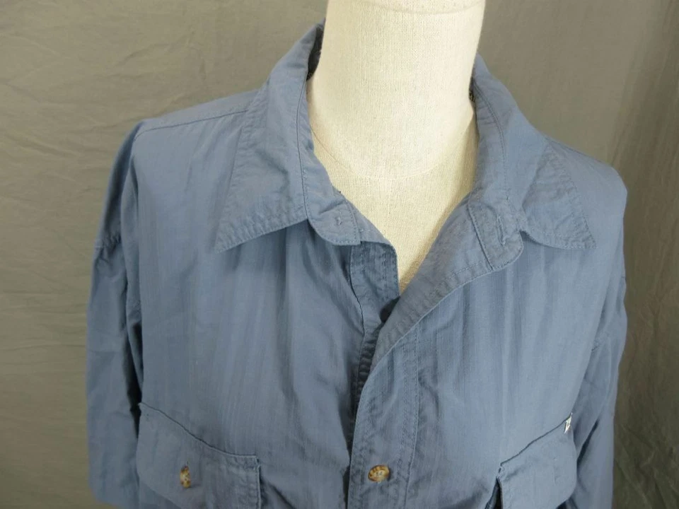 Helly Hansen Size L Mens Blue 100% Nylon Short Sleeve Outdoor Hiking Shirt T855 - Image 2 of 4