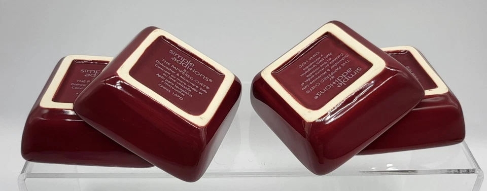 2006 Pampered Chef 2.5in Bowls PETITE SQUARES Set of 4 Simple Additions #2051 - Image 3 of 4
