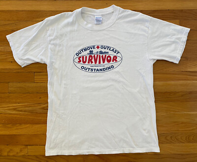 VTG 00s Survivor Promo T Shirt SZ L 2001 AUSD Gildan Heavyweight 