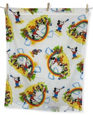 Vintage Disney Mickey Mouse Painting Rainbow Curtains Valance Daffy Duck Pluto
