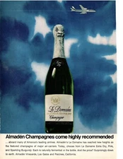 VINTAGE 1969 Almaden Vineyards Champagne Print Ad Bar Decor Los Gatos California