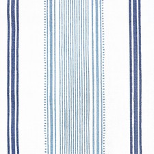 Genuine Laura Ashley Heacham Stripe Dark Sea Spray Curtain & Upholstery Fabric