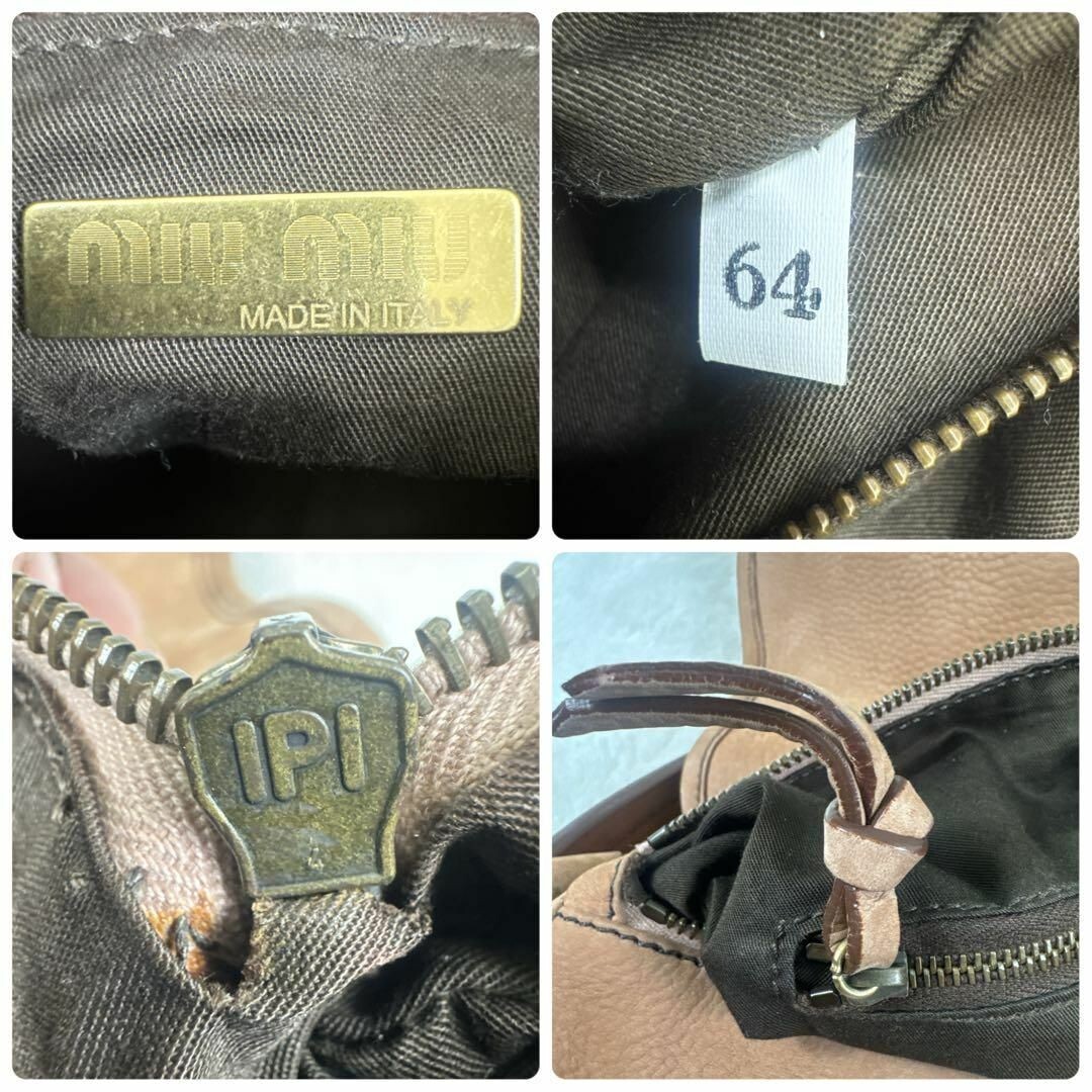 バッグ miumiu Nubuck Circle Logo oneshoulderBag miumiu Nubuck Circle Logo oneshoulderBag
