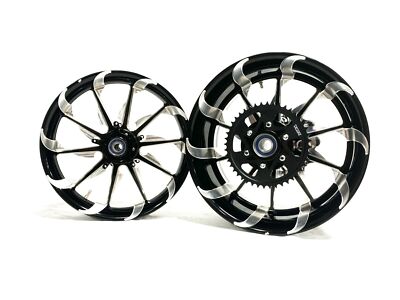 300 FAT TIRE BLACK CONTRAST CUT TORNADO WHEELS 2012-2020 KAWASAKI